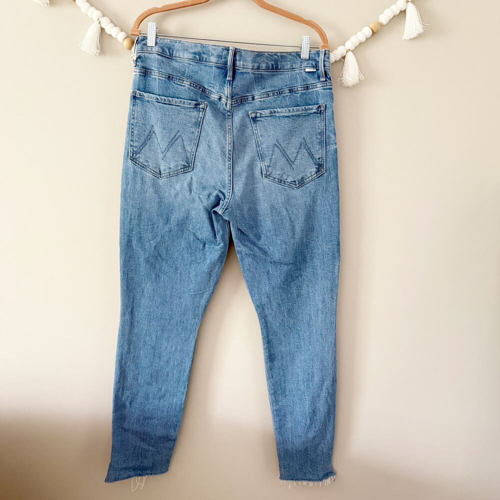 NEW MOTHER The Stunner Zip Step Ankle Fray Jeans Raw Cut Hem Tarrot Time Size 34 - Picture 14 of 14